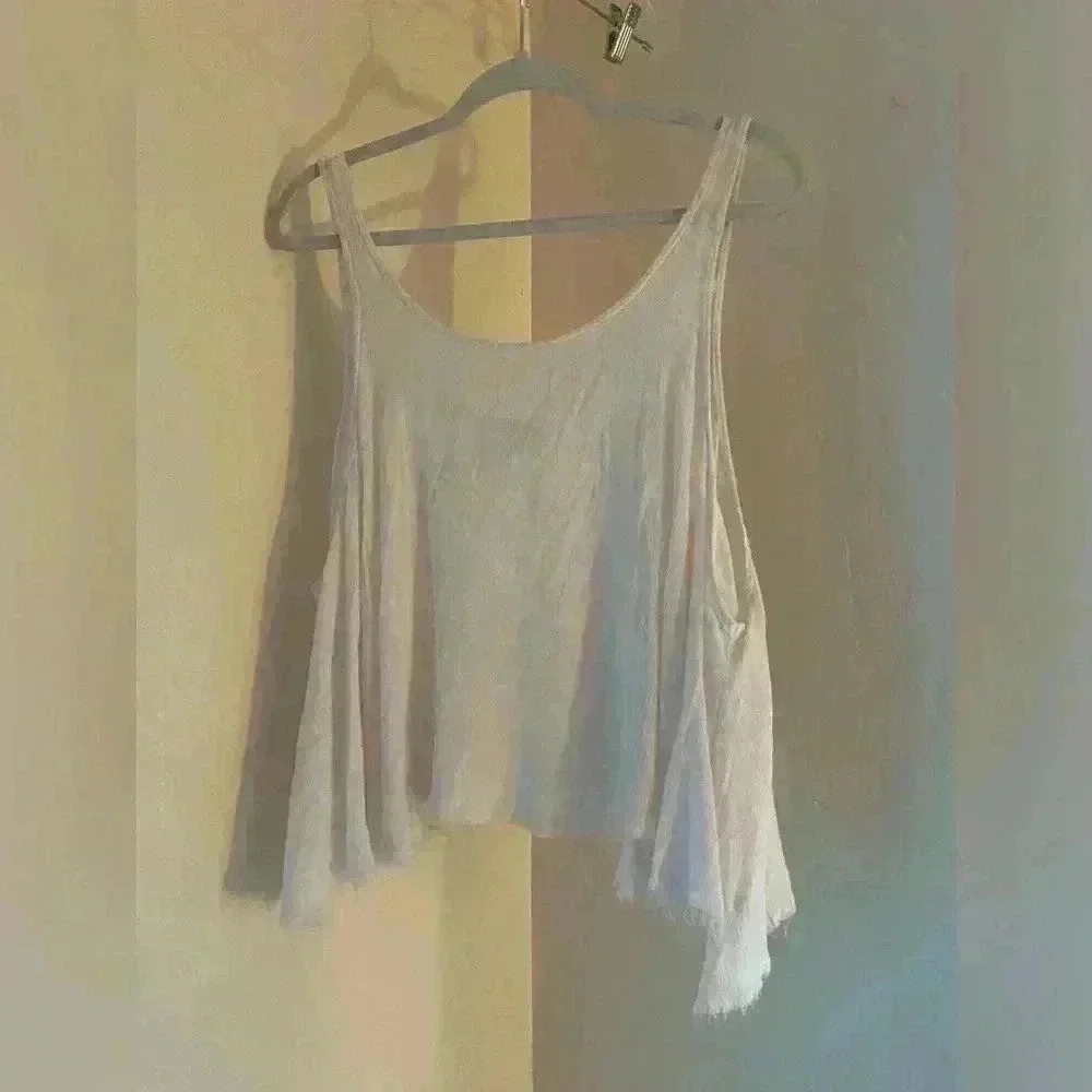 Free People Intimately Asymmetrical Tank Top White Color Lightweight Sz XS